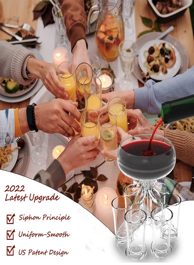 ALEVMOOM موزع أكواب ALEVMOOM بستة أكواب صغيرة مع حامل، مثالي لتعبئة السوائل. موزع متعدد الأكواب بستة أكواب، موزع أكواب بار، موزع كوكتيل، موزع مشروبات كحولية، أداة مشروبات، موزع بشعار. - Image 2