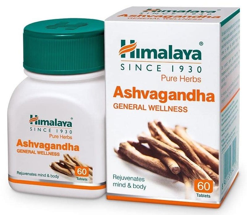Himalaya Ashvagandha General Wellness Tablets | Stress Relief | Rejuvenates Mind & Body - 60 Tablets - Image 1