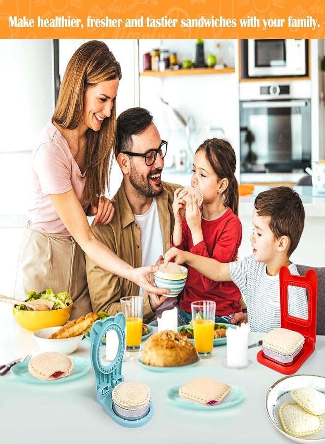 مجموعة HANDIERHOME لتقطيع وإغلاق الساندويتشات - قطعتان لصنع ساندويتشات الإفطار بدون قشرة - أدوات دائرية ومربعة بدون قشرة لعلب غداء الأطفال وعلب بينتو - مكبس ساندويتشات جيب يمكنك صنعه بنفسك (2، دائري) - Image 4
