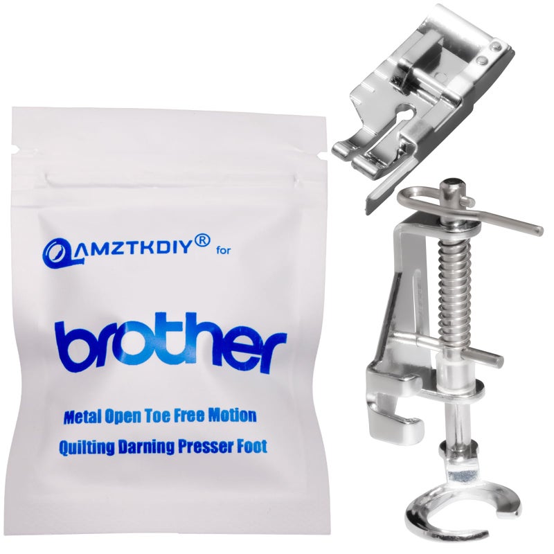 AMZTKDIY Metal Open Toe Free Motion Quilting Darning Presser Foot for Brother Singer Babylock Janome New Home Other Sewing Machines - Image 1