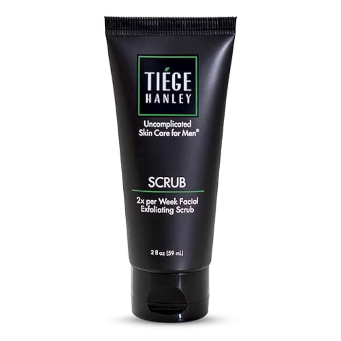 Tiege Hanley Exfoliating Face Wash for Men, Gentle Fragrance-Free Face Scrub With Apricot Seed Powder, Vitamin B3, & Allantoin, Cooling Exfoliator, Gentle on Sensitive Skin, Men’s Skin Care, 2 FL Oz - Image 1