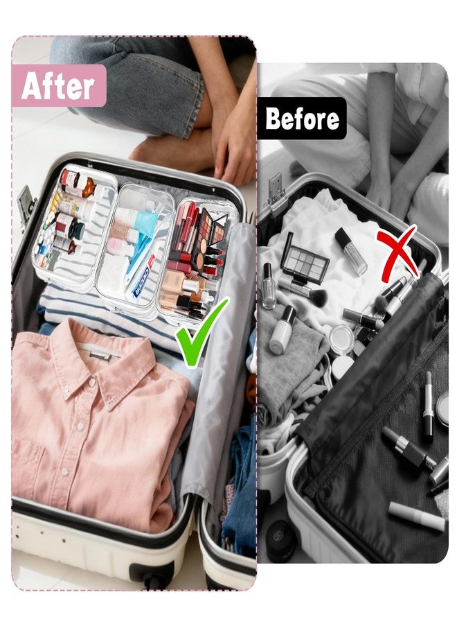 Meetory Clear Makeup Bags, 12 Pcs Cosmetic Storage Bags, PVC Zipper Pouches, Travel Waterproof Makeup Plastic Case for Women, Organizing Bags Travel Toiletry Pouch for Bathroom, Vacation - Image 4
