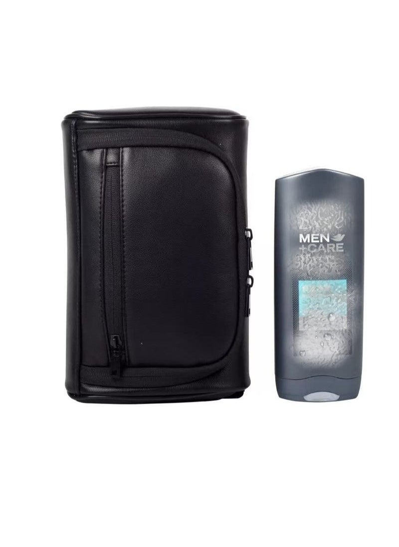 Captaintech Bag for Men, Premium Quality Durable and Stylish Travel Organizer, Waterproof Leather Dopp Kit for Men, Toiletries Accessories, for Travel, Grooming and Personal Care (Black)  - Image 5