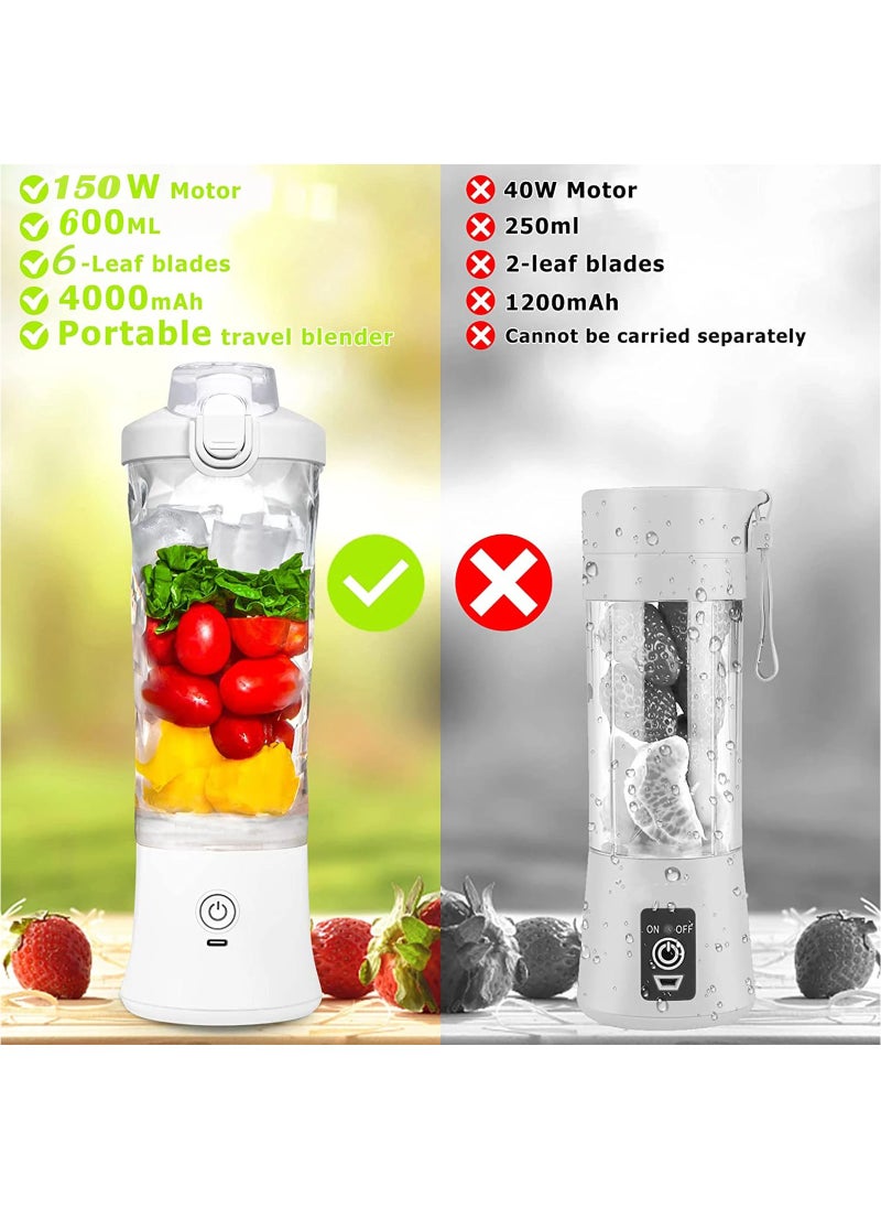 Generic - Portable Blender 600ML Electric Juicer Fruit Mixers 4000mAh USB Rechargeable Smoothie Mini Blender Personal Juicer - Image 1