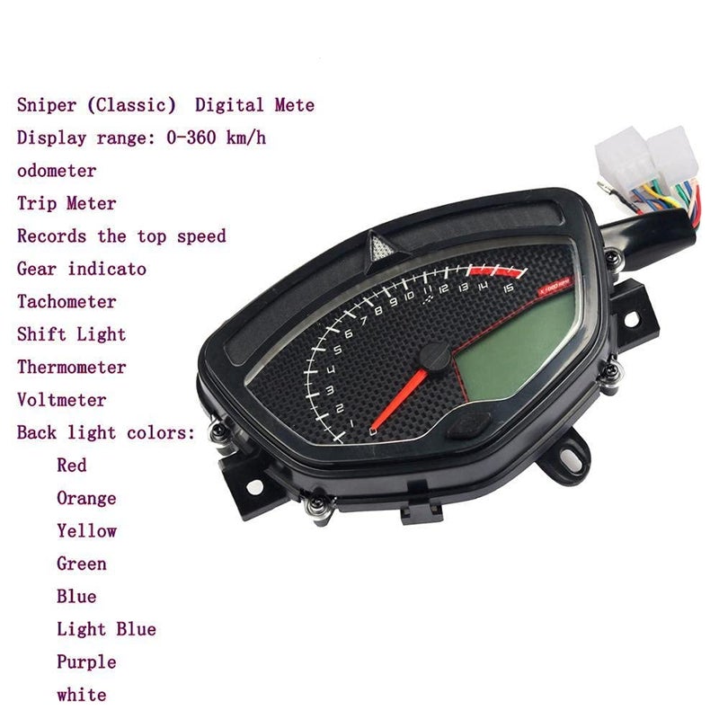QASULER Digital Tachometer and Speedometer for Yamaha LC135 - Image 3