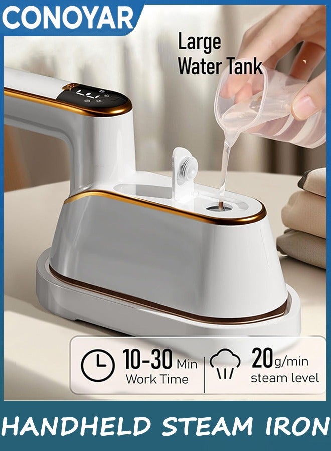CONOYAR 2 in 1 Handheld Steam Iron 1200W, 3 Levels Garment Steamer for Clothes with Led Screen, Portable Steam Iron for Home, Travel, 10s Fast Heat Up, 110ML Water Tank - Image 4