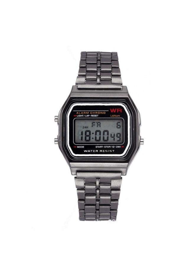 Steel Belt Led Electronic Watch Ultra-thin Gold And Silver Cold Light Watch F9 W Steel Belt Harajuku Style Fashion Multi-function Table