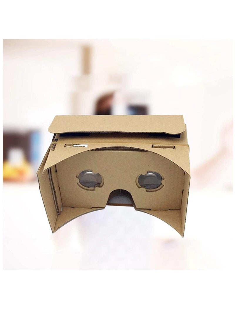 Ntech متجر الواقع الافتراضي Ntech Cardboard، سماعات الواقع الافتراضي ثلاثية الأبعاد DIY، صندوق الواقع الافتراضي Gl مع عدسة بصرية شفافة وحزام رأس مريح لجميع الهواتف الذكية مقاس 4-6 بوصات - Image 5