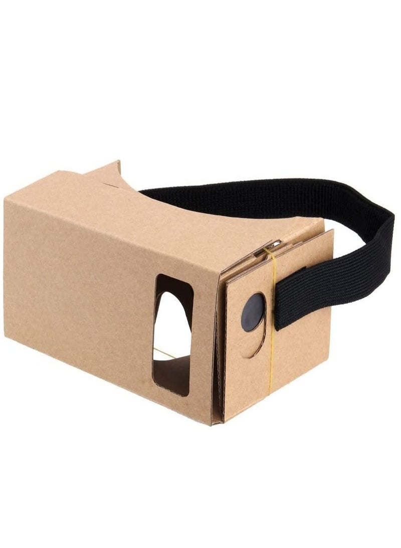 Ntech متجر الواقع الافتراضي Ntech Cardboard، سماعات الواقع الافتراضي ثلاثية الأبعاد DIY، صندوق الواقع الافتراضي Gl مع عدسة بصرية شفافة وحزام رأس مريح لجميع الهواتف الذكية مقاس 4-6 بوصات - Image 1