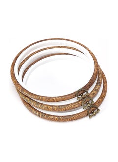 SYOSI 3 Pieces 10.2inch Embroidery Hoops Imitated, Wood Embroidery Circle Round Display Frame, Ring Cross Stitch Hoops for Art Craft Sewing and Wall Hanging, Embroidery Frame Cross Stitch Hoop  - Image 1