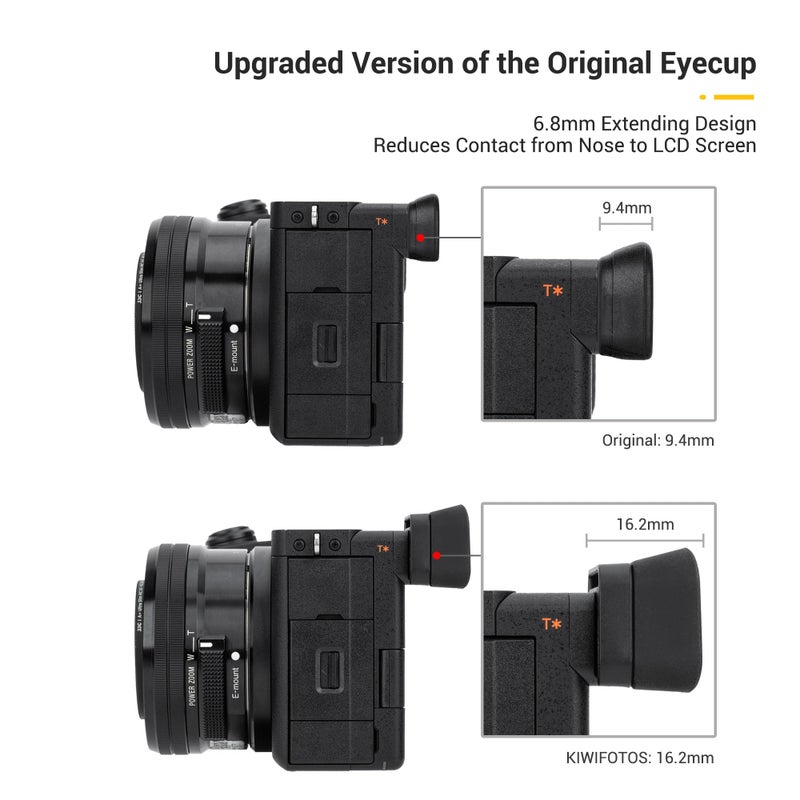 Kiorafoto A6700 Eyecup Eyepiece, Soft Silicon Extended Camera Eye Cup Viewfinder Special Designed for Sony A6700 Alpha APS-C Mirrorless Camera Replaces Sony FDA-EP20 (Not Affect The Use of A6700 Camera Screen) - Image 4