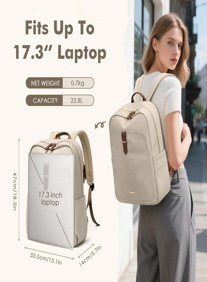 GOLF QUALITY Laptop Backpack for Women,Casual Work Business Backpacks Purse Carry on Travel Backpack, A-apricot, 14 Inch - Image 4
