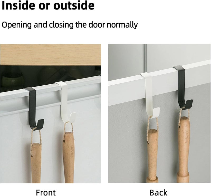 Door Hook 4 Heavy Duty Metal J Hook Bearing 3.2kg Kitchen Bathroom Laundry Universal Hanger White - Image 5