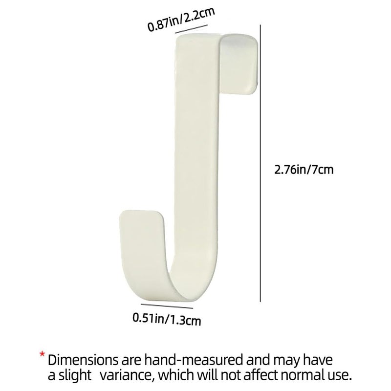 Door Hook 4 Heavy Duty Metal J Hook Bearing 3.2kg Kitchen Bathroom Laundry Universal Hanger White - Image 2