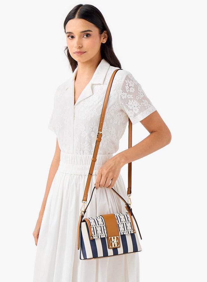 حقيبة ساتشيل بطبعة المونوغرام بحزام قابل للتعديل