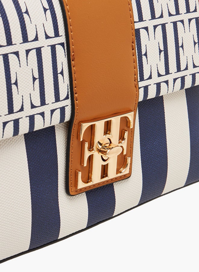 حقيبة ساتشيل بطبعة المونوغرام بحزام قابل للتعديل