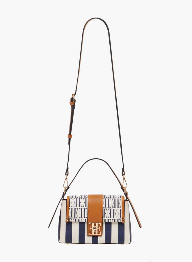 حقيبة ساتشيل بطبعة المونوغرام بحزام قابل للتعديل