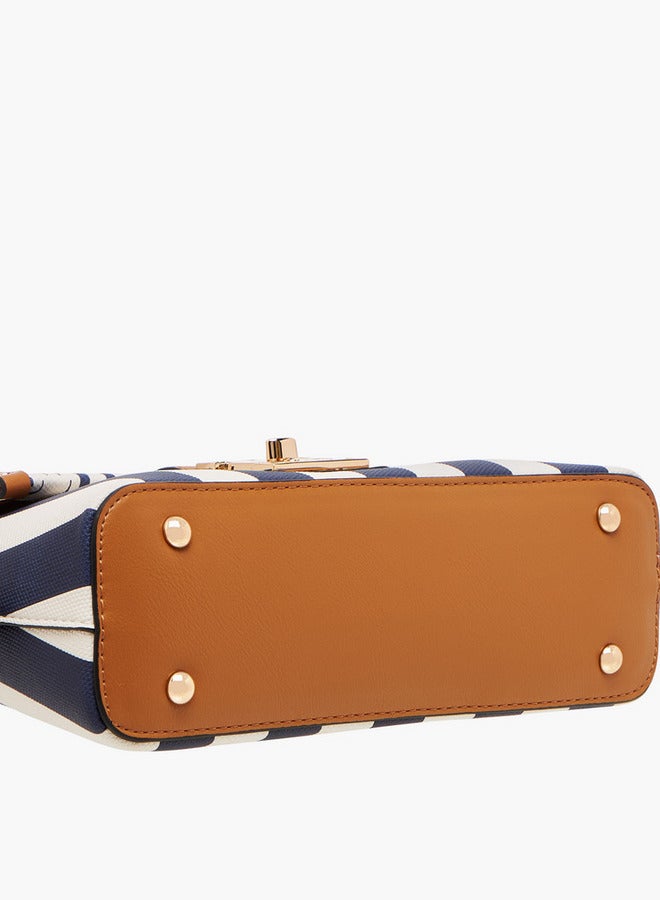 حقيبة ساتشيل بطبعة المونوغرام بحزام قابل للتعديل