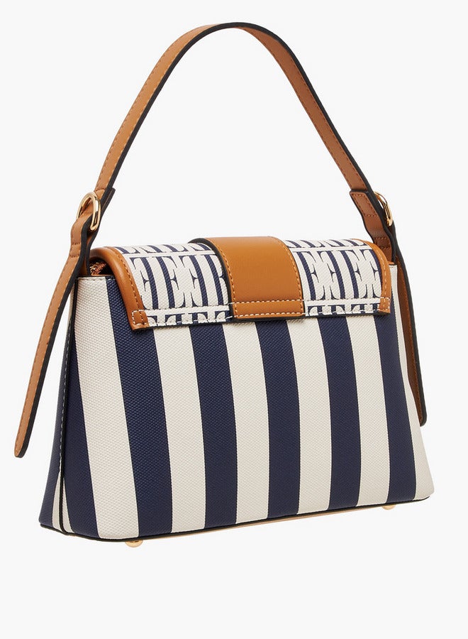 حقيبة ساتشيل بطبعة المونوغرام بحزام قابل للتعديل