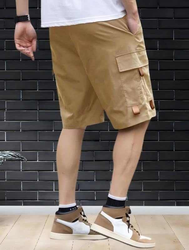 NoseQueen Men Fashion Cotton Shorts Pant for Men, Relaxed Fit Drawstring Waist Casual Half Pant for Man - Image 2