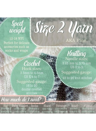 Bamboo Cotton Sport Yarn, 50g/Skein, Shades of Green, 4 Skeins - view 4