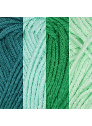 Bamboo Cotton Sport Yarn, 50g/Skein, Shades of Green, 4 Skeins - view 2