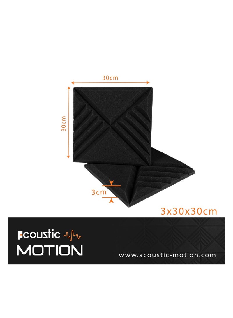 أكويستك موشان الواح فوم - الواح خلط مقاومة للصوت، ذاتية اللصق، 12 قطعة، 3 × 30 × 30 سم، رمادي داكن - لوحة ديكور مثالية للاستوديو والمعالجة الصوتية المنزلية" - Image 3