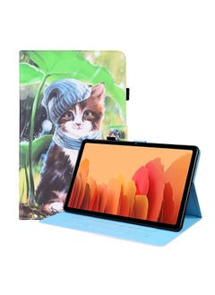 Case Cover For Samsung Galaxy Tab A7 10.4 2020 SM-T500 / SM-T505 Animal Pattern Horizontal Flip Leather Case with Holder & Card Slots & Photo Frame & Sleep / Wake-up Function Bib Kitten