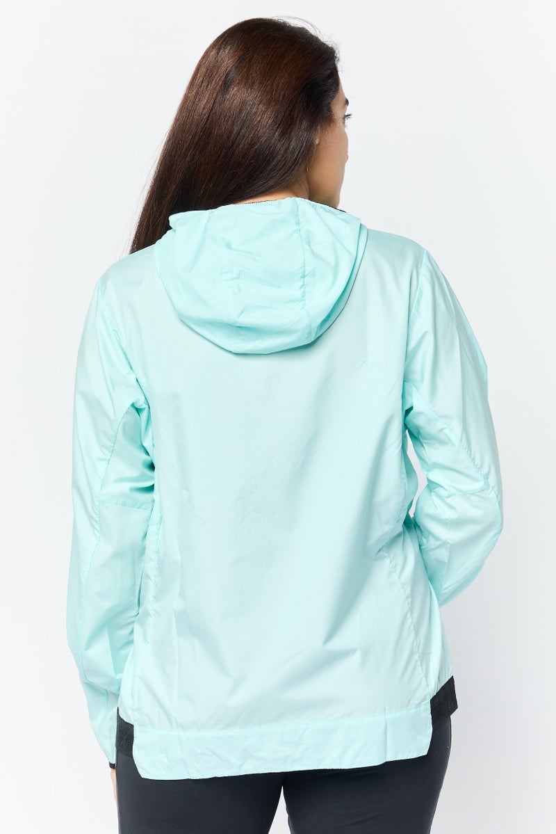 Adidas جاكيت رياضي نسائي بليزر طويل الأكمام من تيركس، تركواز - Image 3