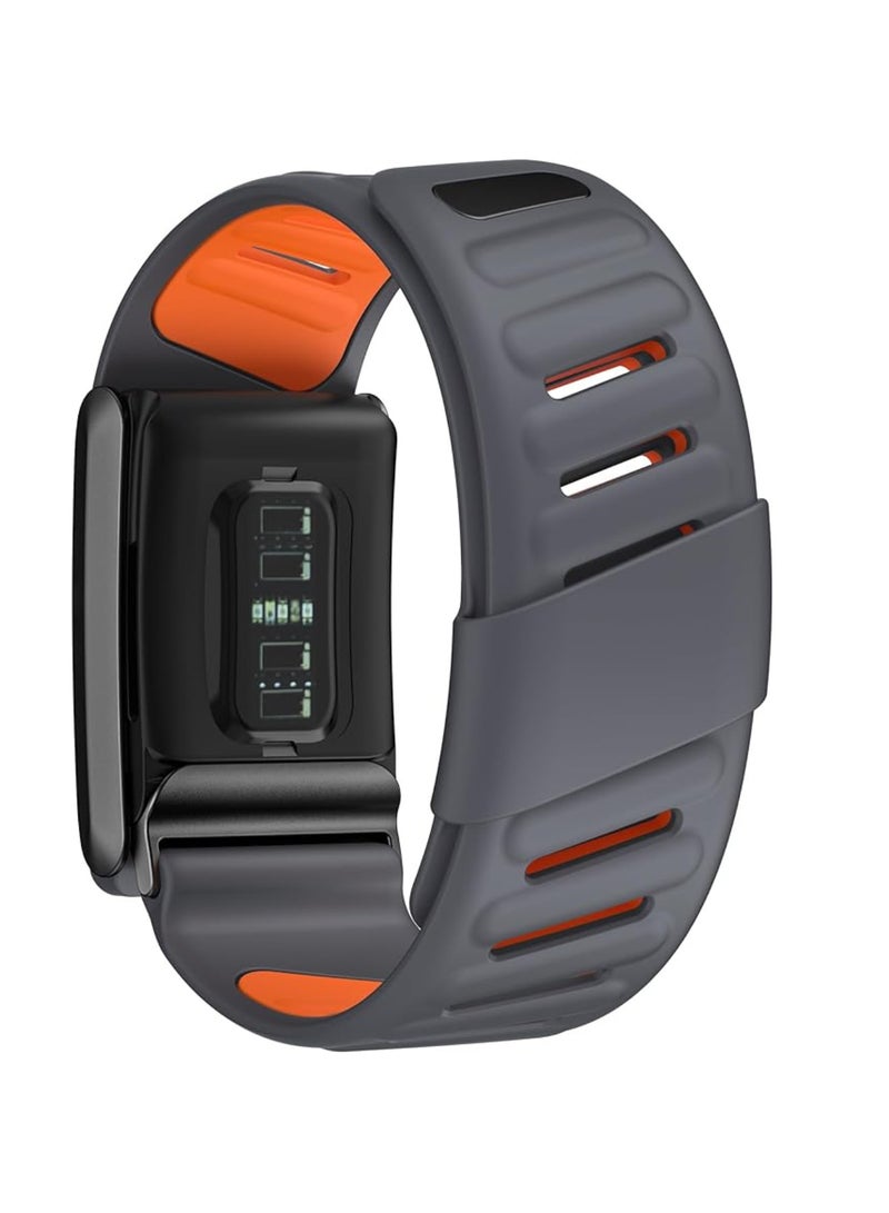 Compatible with WHOOP 4.0 Band, Comfort Durable Silicone Wristband, Soft Silicone Sports Loop Strap for Men  Women, with U Shapped Connector (Gray) - Image 2