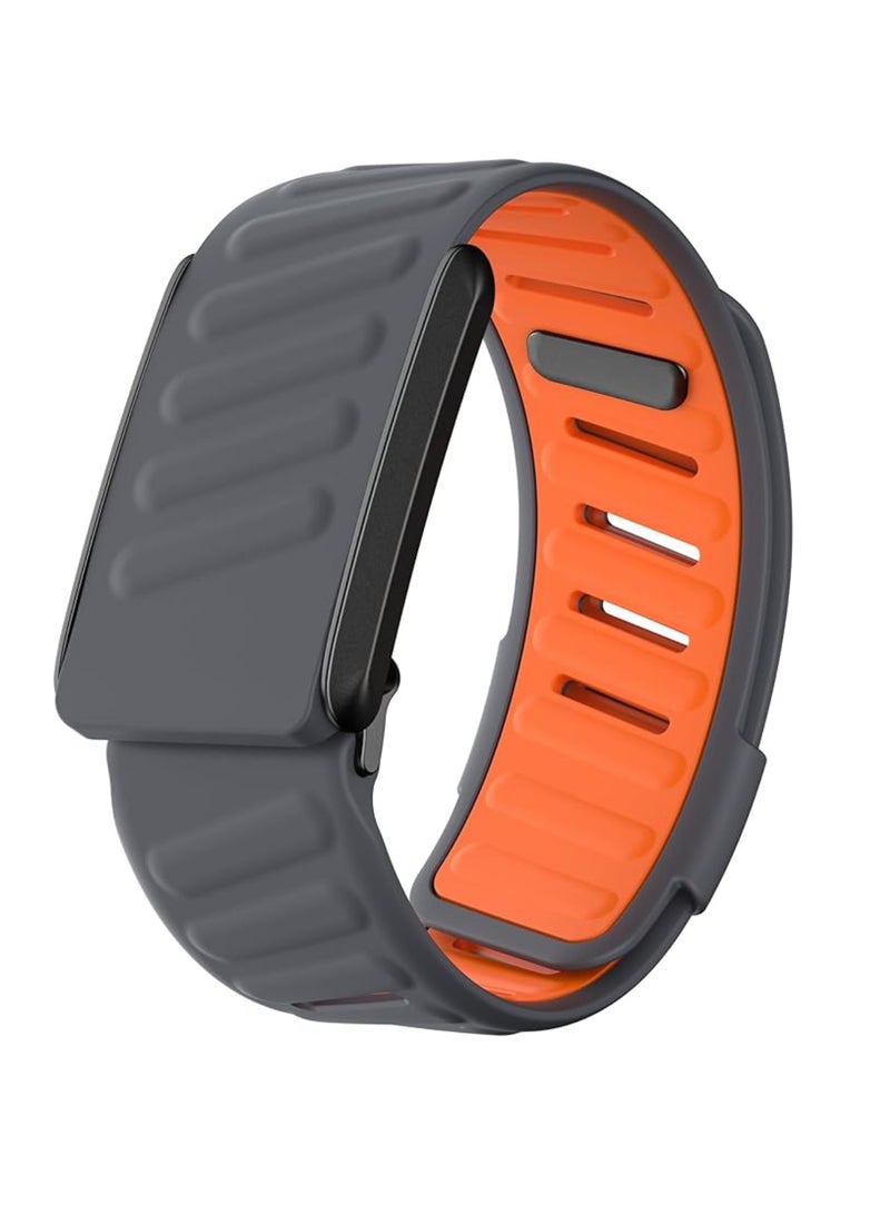 Compatible with WHOOP 4.0 Band, Comfort Durable Silicone Wristband, Soft Silicone Sports Loop Strap for Men  Women, with U Shapped Connector (Gray) - Image 1