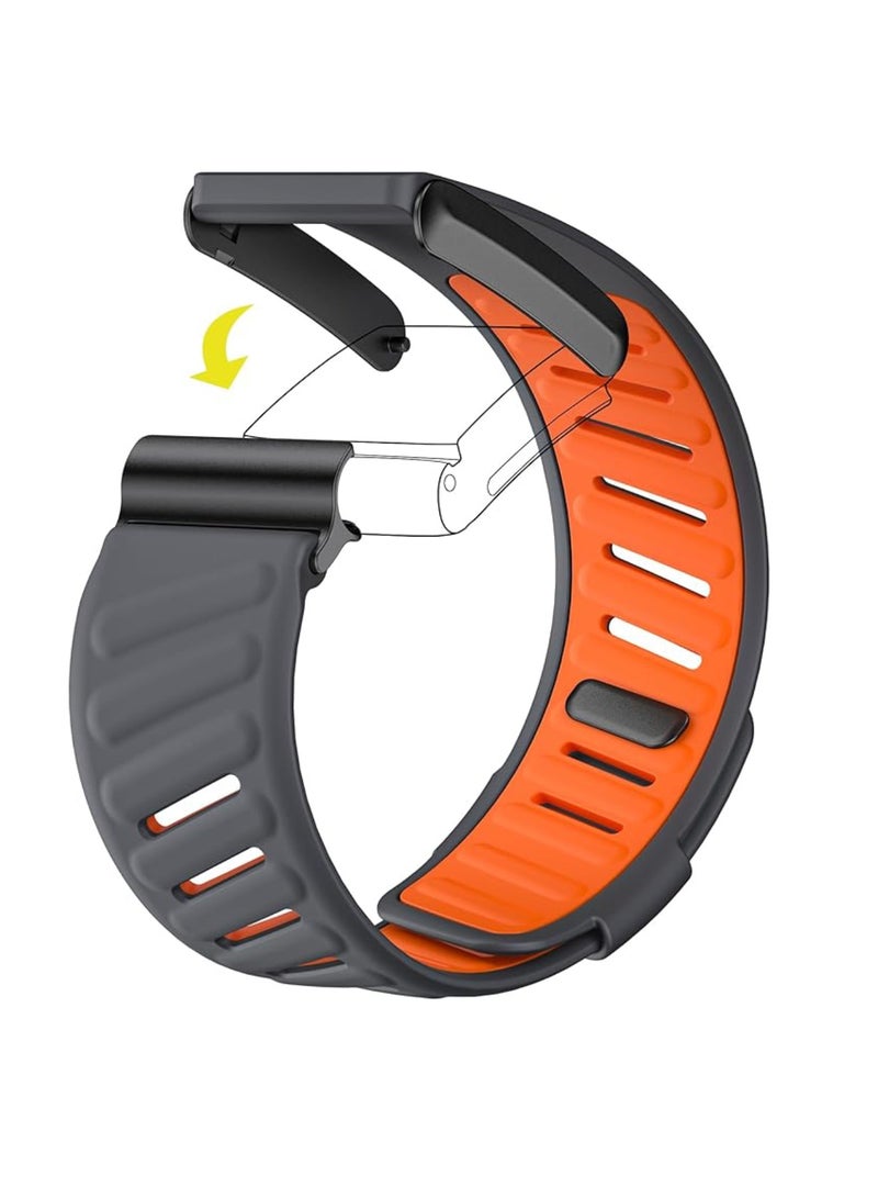 Compatible with WHOOP 4.0 Band, Comfort Durable Silicone Wristband, Soft Silicone Sports Loop Strap for Men  Women, with U Shapped Connector (Gray) - Image 3