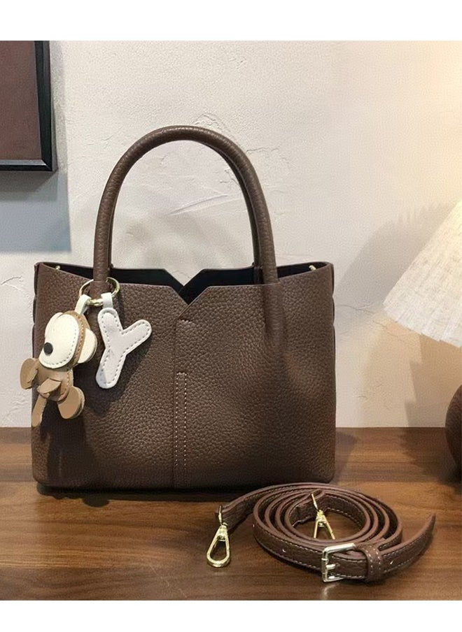 JCB CHIC Shoulder Bags for Women，PU Leather Tote Crossbody Bag Soft Large Capacity，Fashionable Travel Shoulder Bag  Tote Handbag  Weekender Bag Shopper Handbag Travel Purse(213 Coffee)  - Image 1