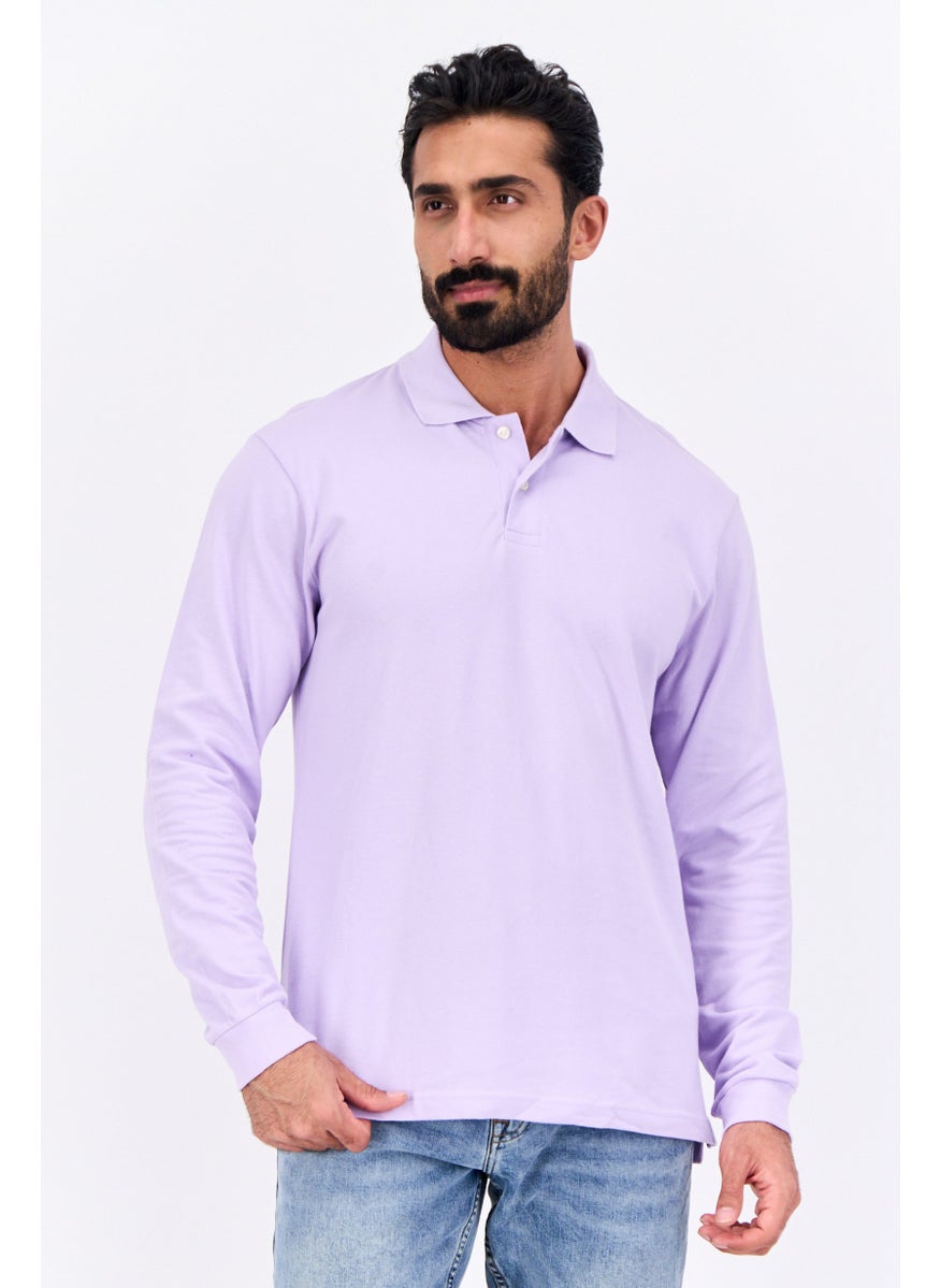 Men Regular Fit Solid Full Sleeves Polo, Lilac - pzsku/Z9916FAB018388A98BA4DZ/45/_/1737642376/e92965bc-0b5b-4a06-a401-28ffac5f08b1