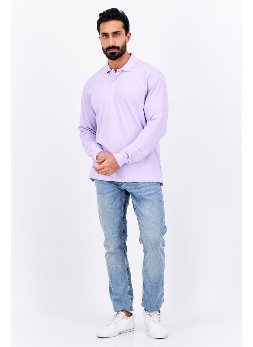 Men Regular Fit Solid Full Sleeves Polo, Lilac - pzsku/Z9916FAB018388A98BA4DZ/45/_/1737642377/9a55758e-98b4-494c-97ae-4bb2db6b6dde