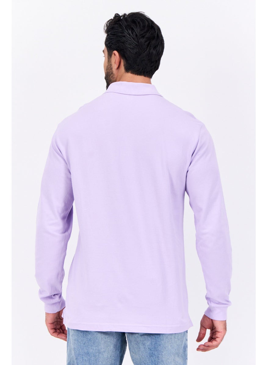 Men Regular Fit Solid Full Sleeves Polo, Lilac - pzsku/Z9916FAB018388A98BA4DZ/45/_/1737642378/175d277a-61a2-4f29-8c26-8db06e9afcce