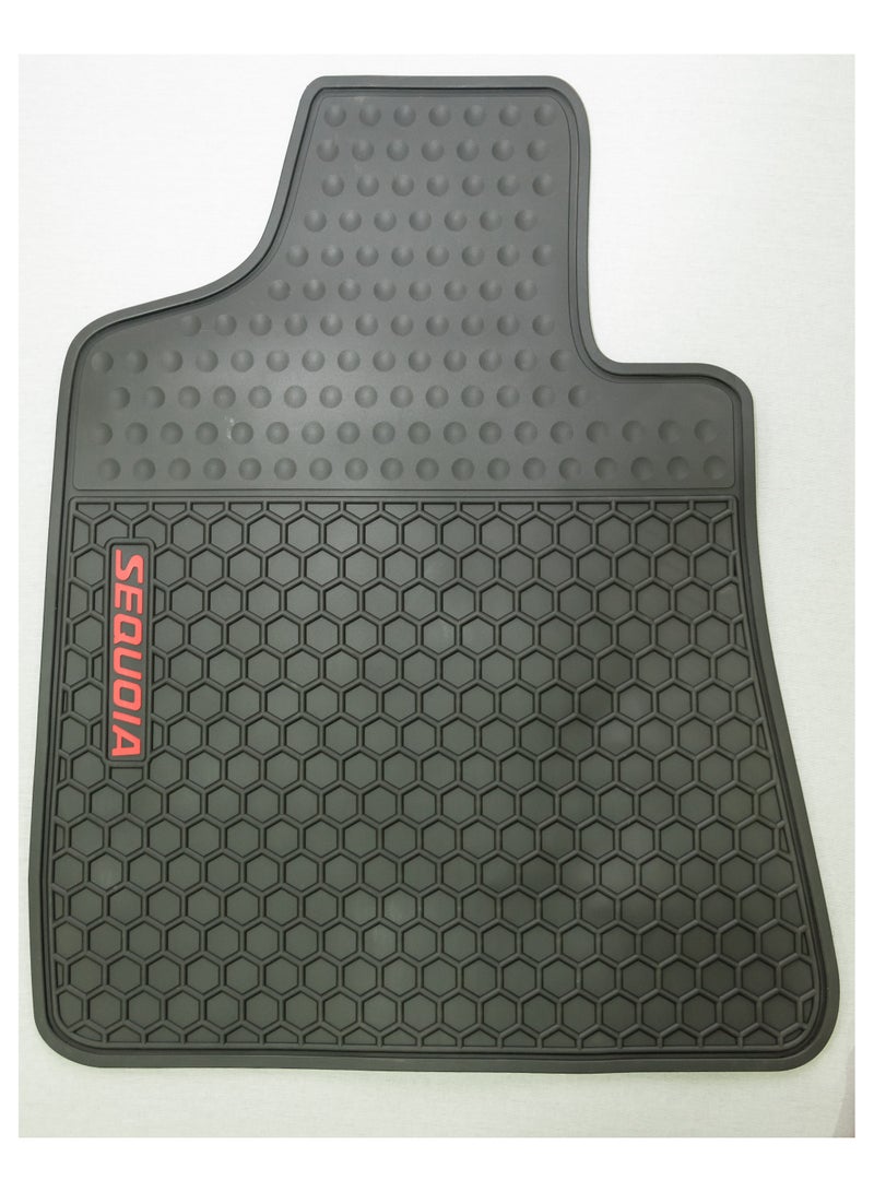 Dhell Rubber Floor Mat for Toyota Sequoia 2009+ Black 3Pcs - Image 2