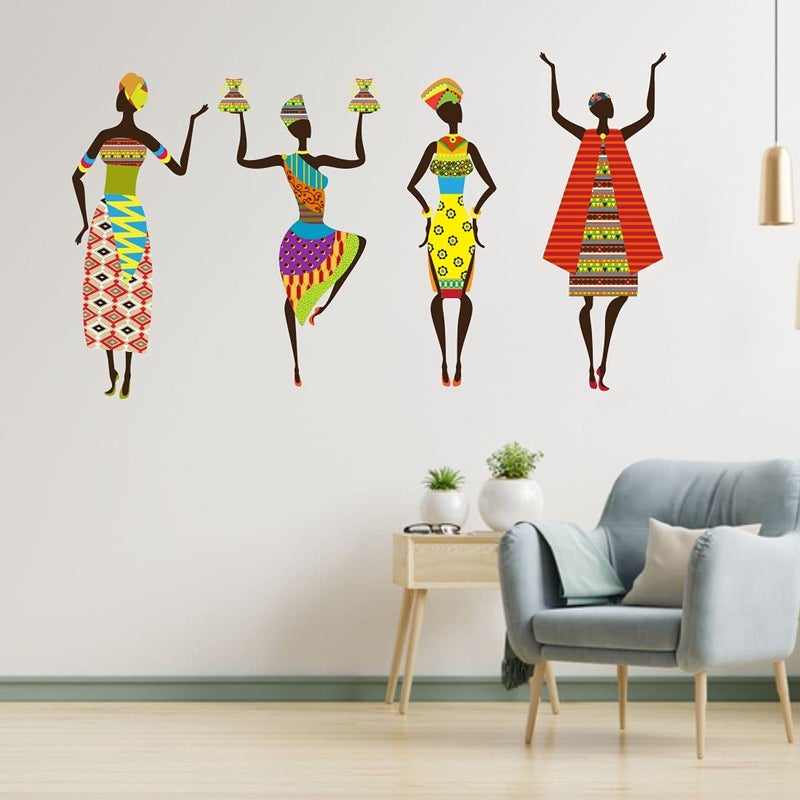 Decor1ders Self Adhesive Wall Stickers for Kids Room Decorative Items Wall Stickers for Hall Room Wall Decals Design Wall Sticker Wall Decor for Living Room Pack of 1 African Woman