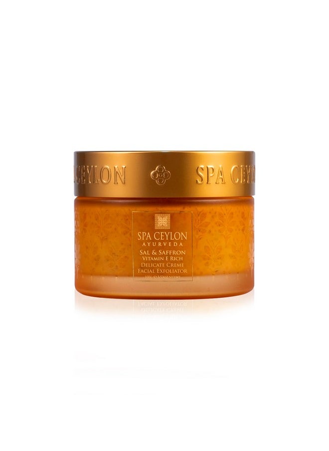 spa ceylon - Sal And Saffron Vitamin E Enriched Delicate Cream Facial Exfoliator Gentle Scrub Hydrating Formula Natural Glow Clears Clogged Pores - Image 1