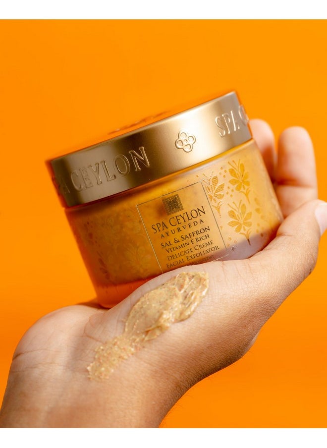 spa ceylon - Sal And Saffron Vitamin E Enriched Delicate Cream Facial Exfoliator Gentle Scrub Hydrating Formula Natural Glow Clears Clogged Pores - Image 1