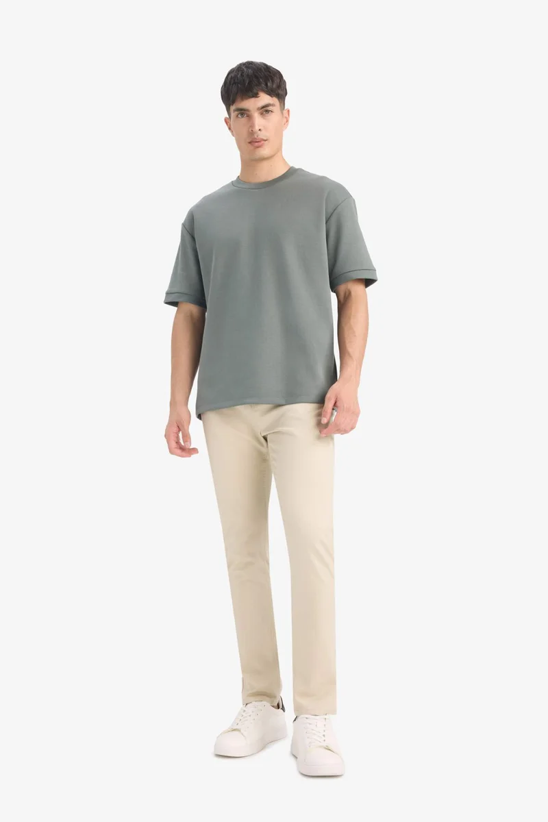 DeFacto Oversize Crew Neck Heavy Fabric Basic T-Shirt