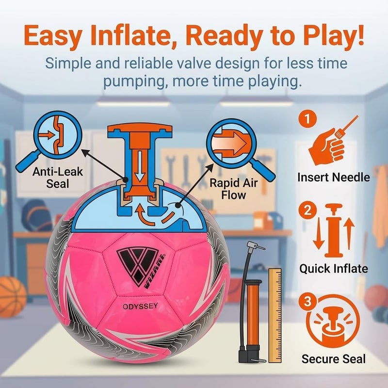 Vizari Soccer Ball Size 3,4,5 for Youth, Adults | Soccer Ball for Practice & Match, Indoor & Outdoor for Boys, Girls, Kids (Pack of 1, 6, 12) - Image 2