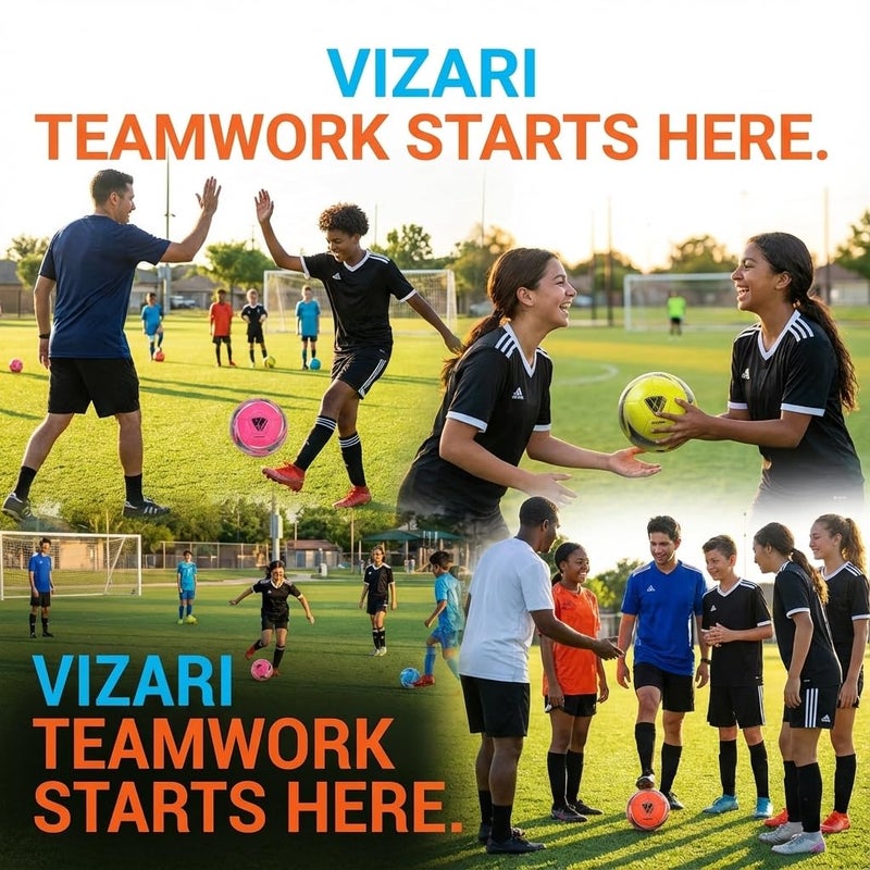 Vizari Soccer Ball Size 3,4,5 for Youth, Adults | Soccer Ball for Practice & Match, Indoor & Outdoor for Boys, Girls, Kids (Pack of 1, 6, 12) - Image 4