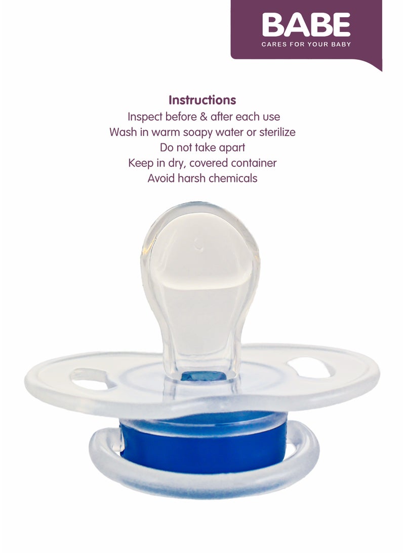 BABE - Baby Silicone Soothers, Pacifiers, 0-3 Months, BPA Free, Pack of 2 - Image 3