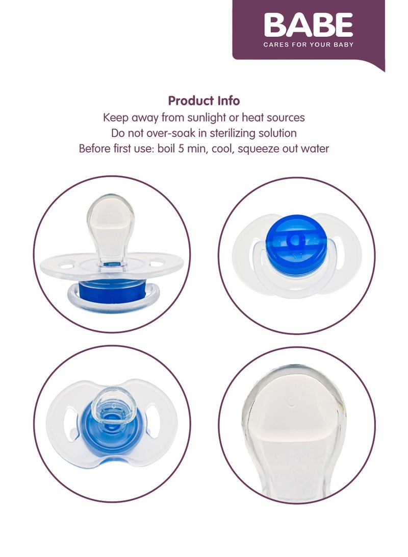 BABE - Baby Silicone Soothers, Pacifiers, 0-3 Months, BPA Free, Pack of 2 - Image 5