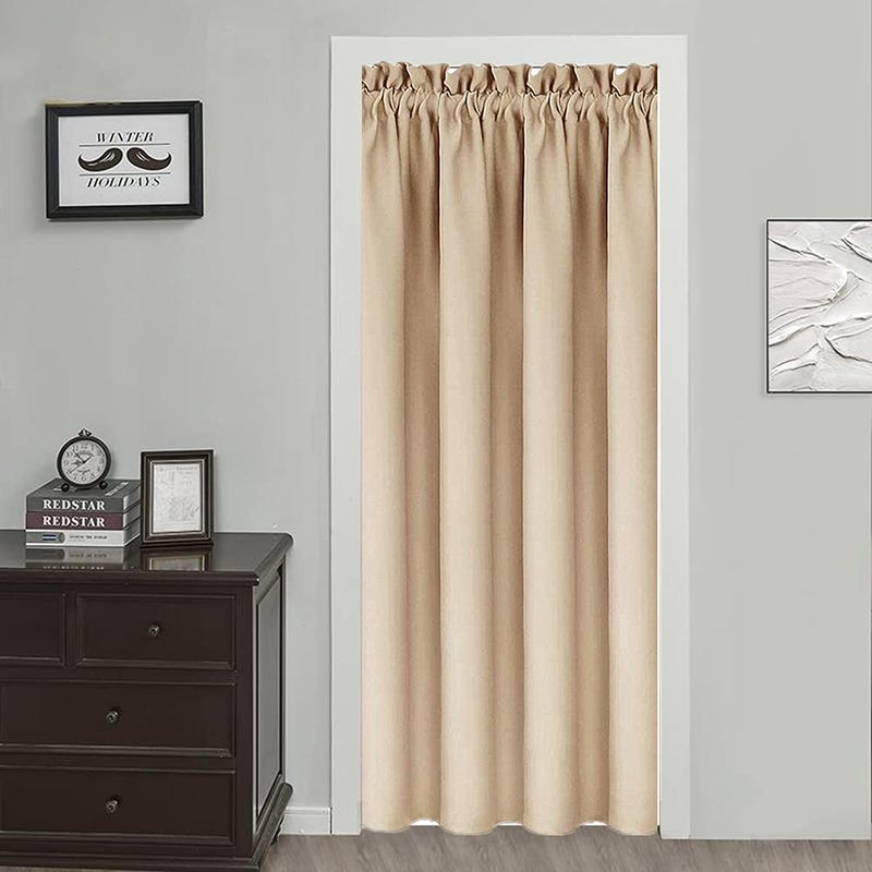 Gxi Doorway Curtain Blackout 78 Inches Length Rod Pocket Drapes Room Darkening Thermal Insulated Energy Efficient Window Treatment for Bay Window 1 Panel W39 x L78 Inch - Image 1