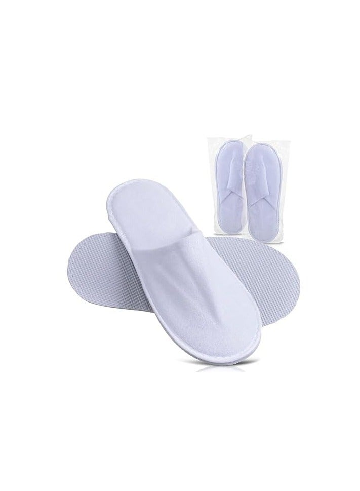 VINSTAR 100 Pairs Disposable Closed Toe Slippers - Fluffy 5mm EVA, Non-Slip, Unisex, Eco-Friendly Indoor Slippers for Hotel, Home, Travel & Spa, Fits up to US Men Size 10 and Women Size 11 - Image 1