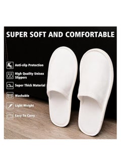 VINSTAR 100 Pairs Disposable Closed Toe Slippers - Fluffy 5mm EVA, Non-Slip, Unisex, Eco-Friendly Indoor Slippers for Hotel, Home, Travel & Spa, Fits up to US Men Size 10 and Women Size 11  - Image 5