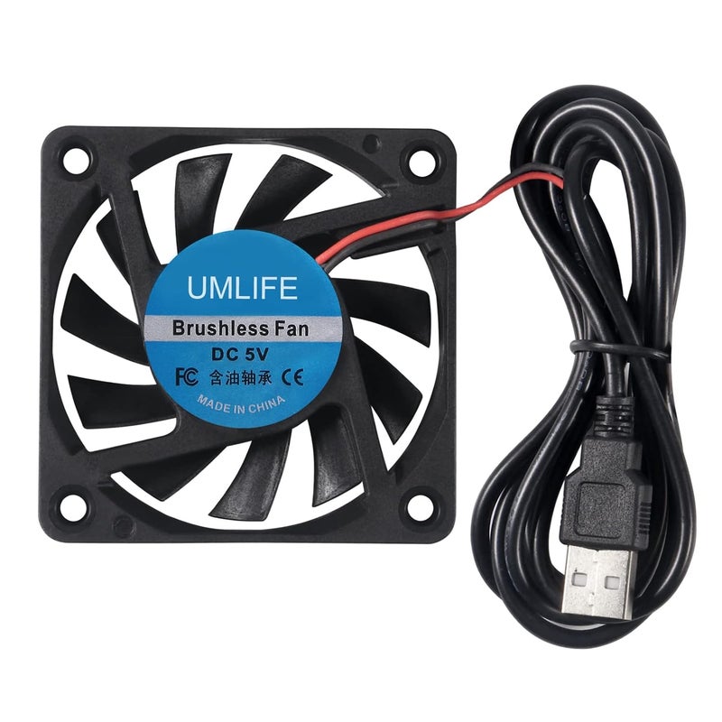 UMLIFE مروحة 60 مم 4 حزمة 5 فولت 0.18A USB 60x60x10 مم 6010 مروحة تبريد بدون فرش لسطح المكتب CPU - Image 5