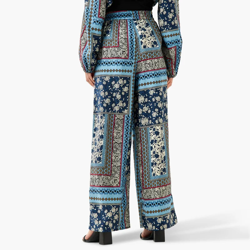 Lee Cooper Floral Print Straight Trousers with Pockets
